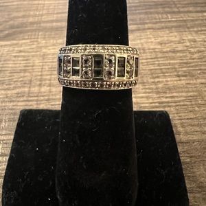 Moldavite stone and CZ ring